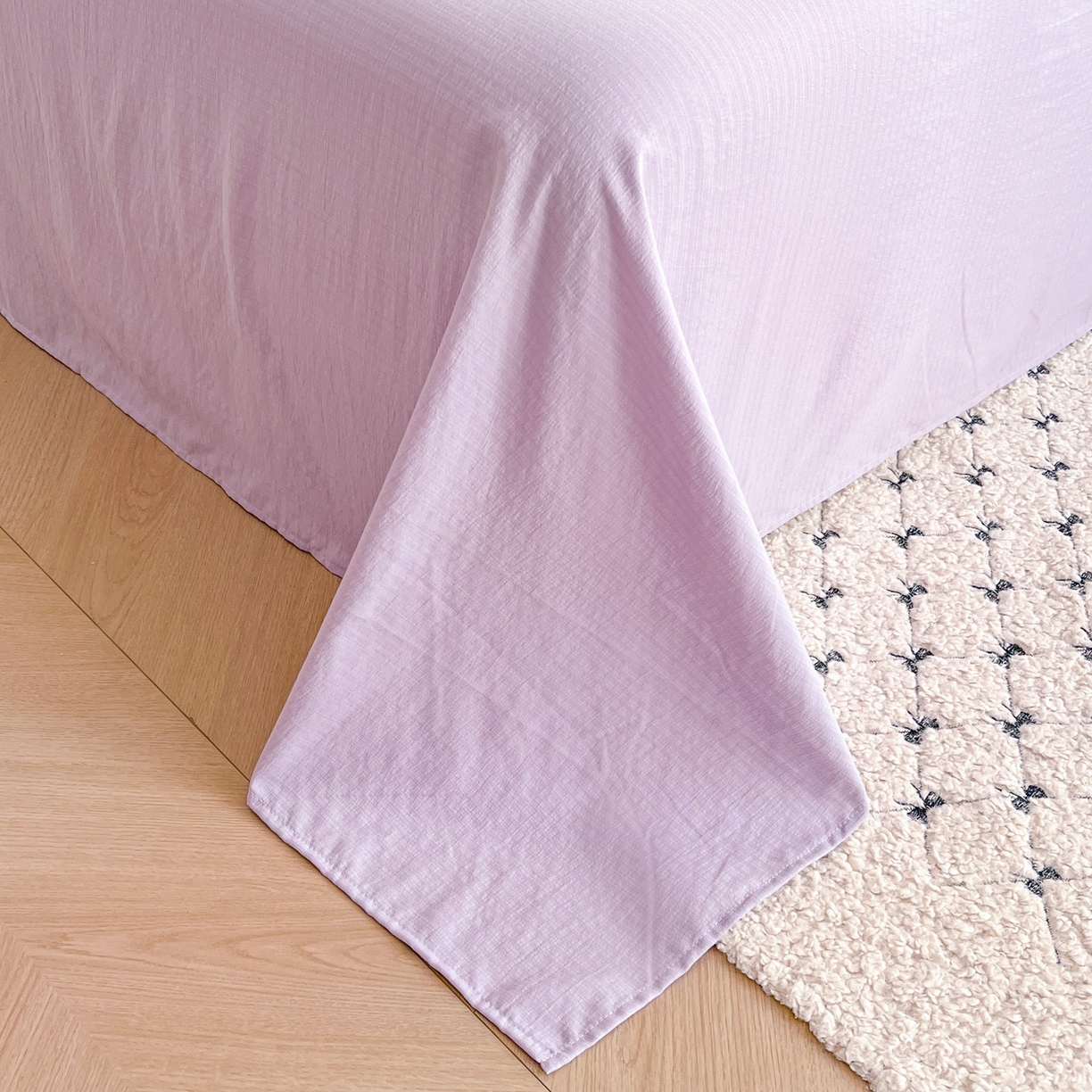 91家纺网 家纺一手货源 找家纺 玉海棠家纺 2025新款双层皱皱纱四件套 夕颜