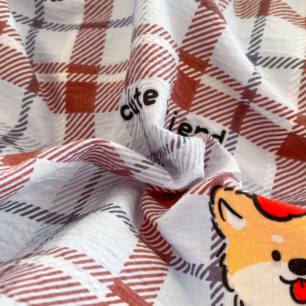 91家纺网 家纺一手货源 找家纺 玉海棠家纺 2025新款双层皱皱纱四件套 动物王国