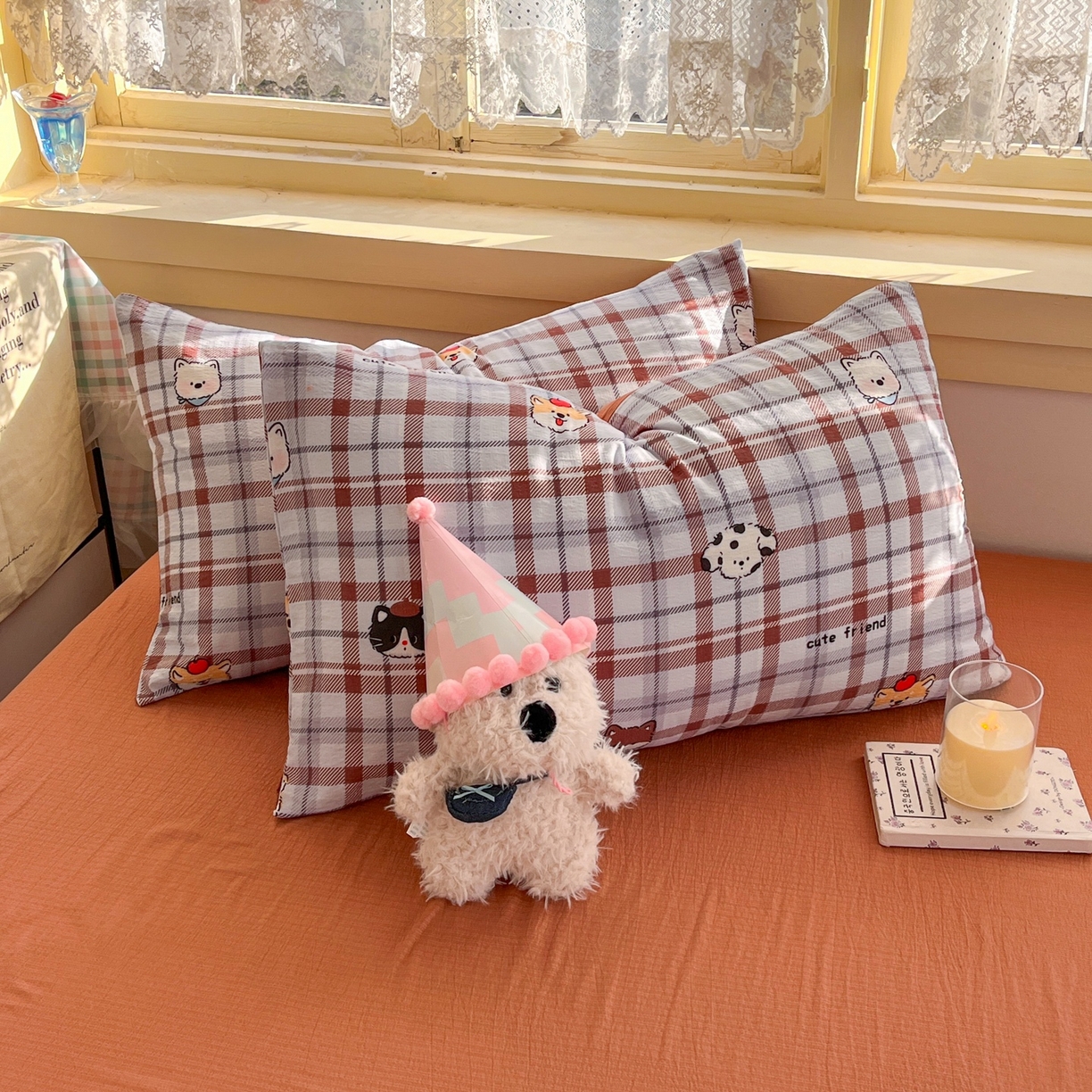 91家纺网 家纺一手货源 找家纺 玉海棠家纺 2025新款双层皱皱纱四件套 动物王国