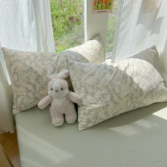 91家纺网 家纺一手货源 找家纺 玉海棠家纺 2025新款双层皱皱纱四件套 彼岸花