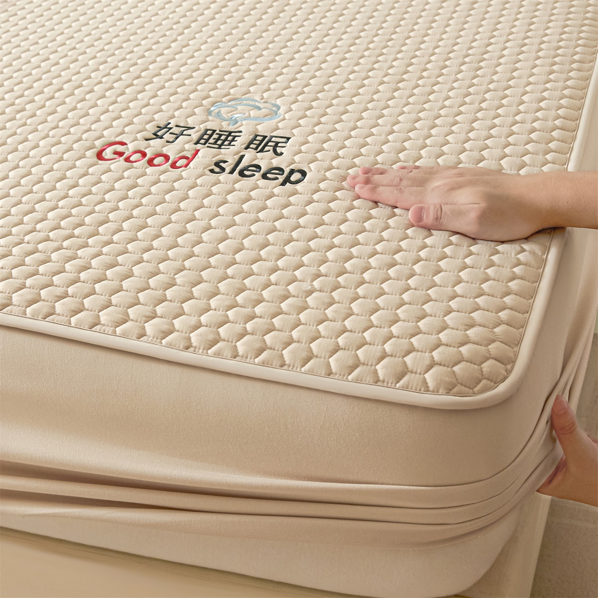 91家纺网 家纺一手货源 找家纺 居眠 2026新款好睡眠-棉花床笠 好睡眠-卡其