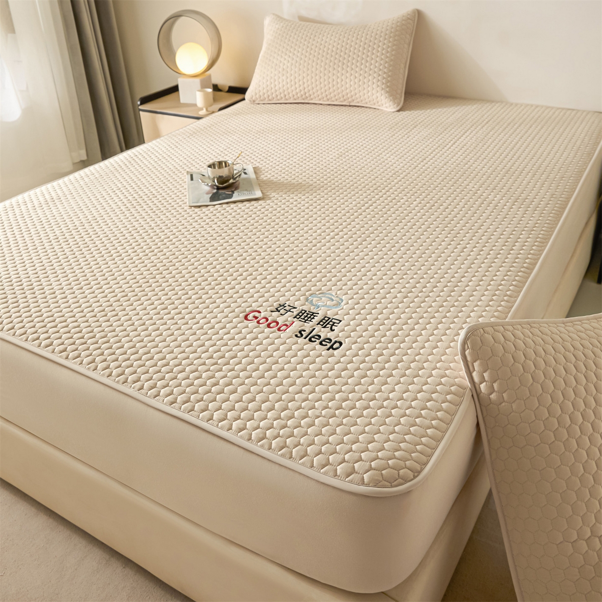 91家纺网 家纺一手货源 找家纺 居眠 2026新款好睡眠-棉花床笠 好睡眠-卡其