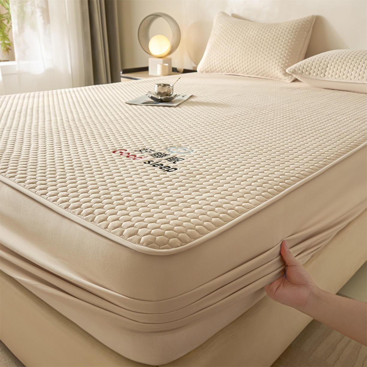 居眠 2026新款好睡眠-棉花床笠 好睡眠-卡其