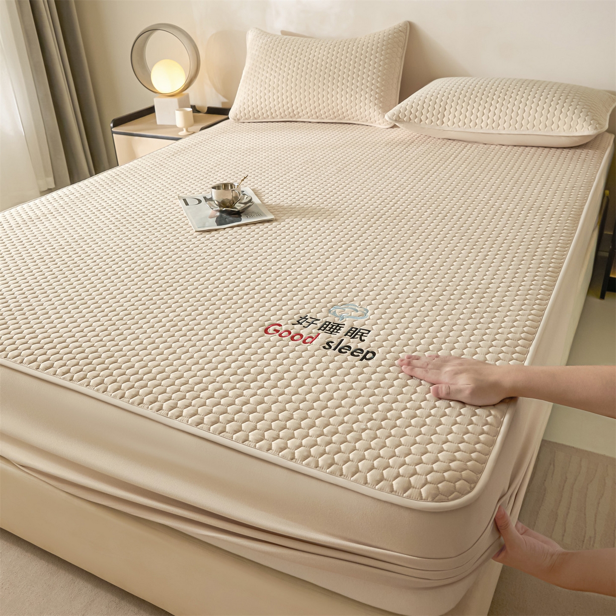 91家纺网 家纺一手货源 找家纺 居眠 2026新款好睡眠-棉花床笠 好睡眠-卡其