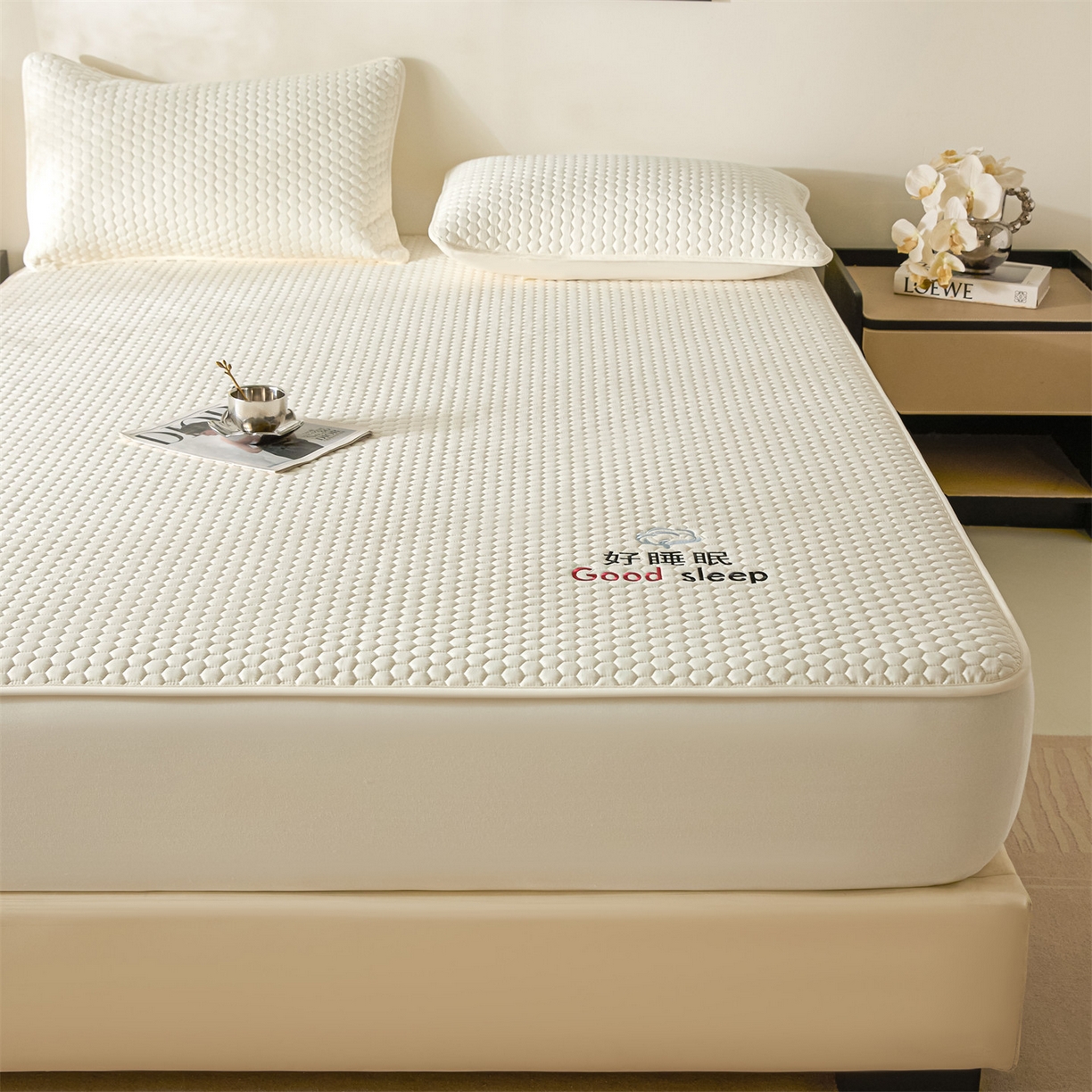 91家纺网 家纺一手货源 找家纺 居眠 2026新款好睡眠-棉花床笠 好睡眠-云舒白