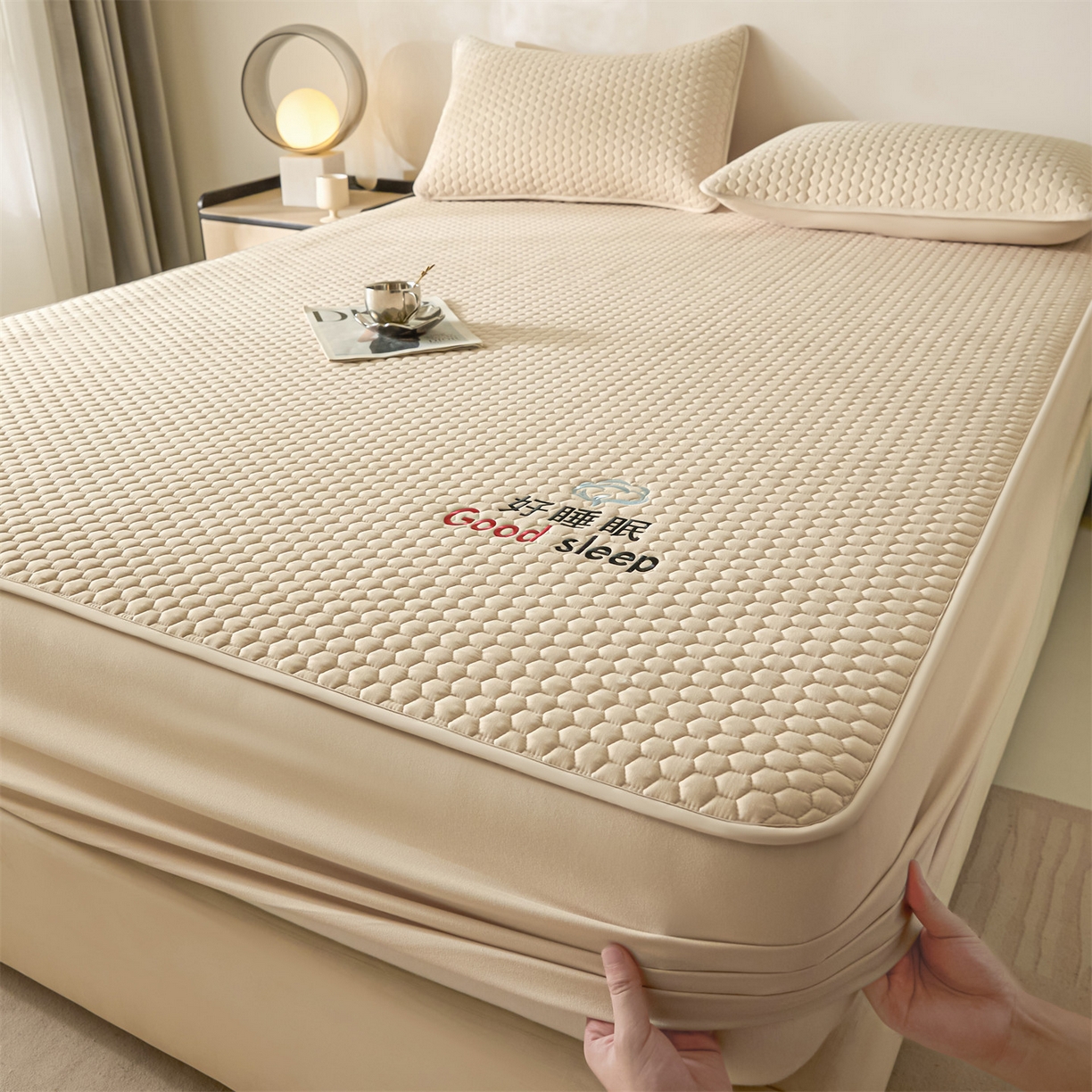 91家纺网 家纺一手货源 找家纺 居眠 2026新款好睡眠-棉花床笠 好睡眠-卡其