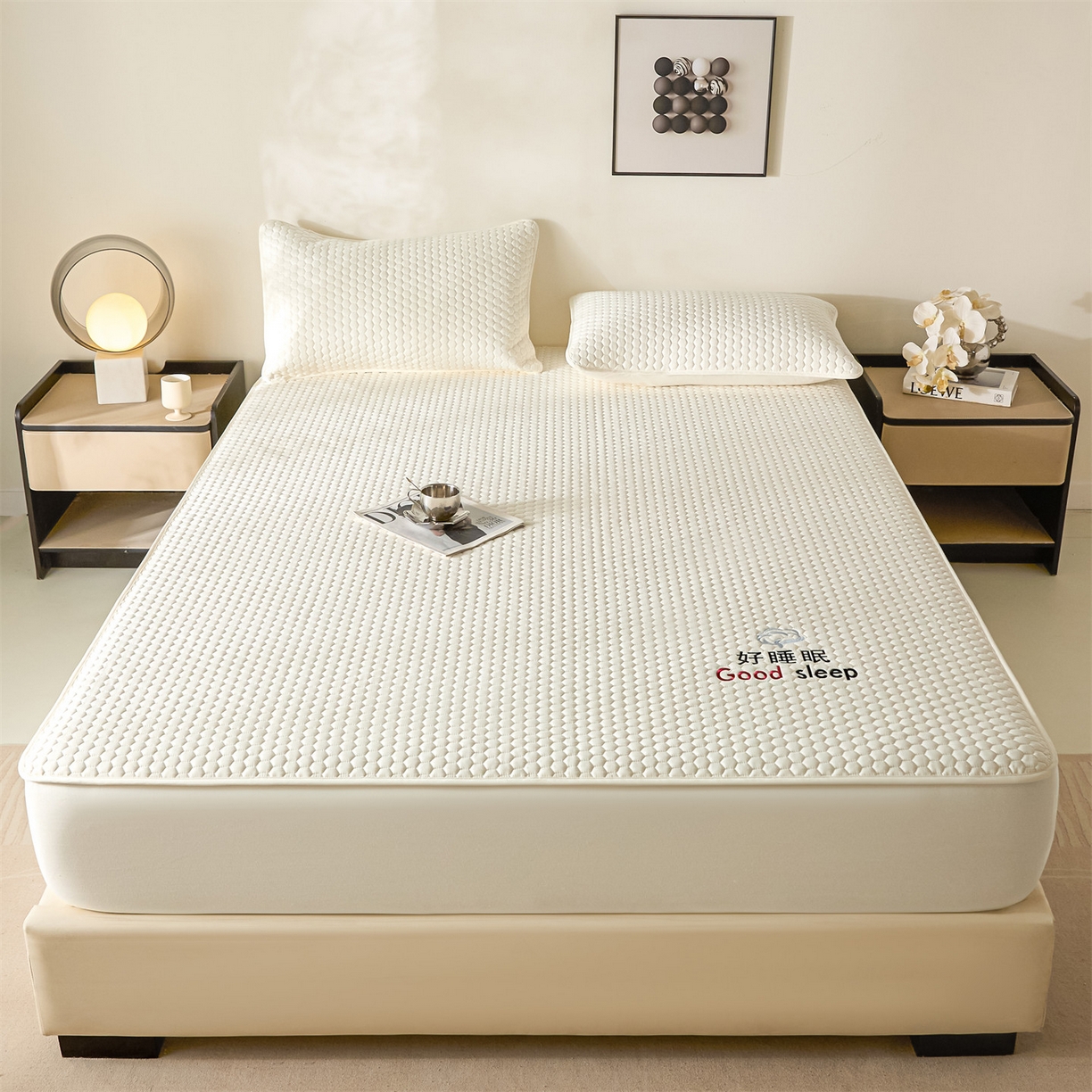 91家纺网 家纺一手货源 找家纺 居眠 2026新款好睡眠-棉花床笠 好睡眠-云舒白