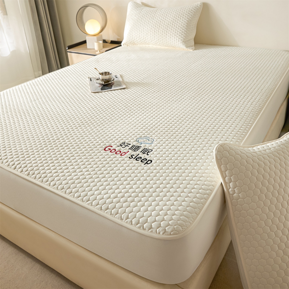 91家纺网 家纺一手货源 找家纺 居眠 2026新款好睡眠-棉花床笠 好睡眠-云舒白