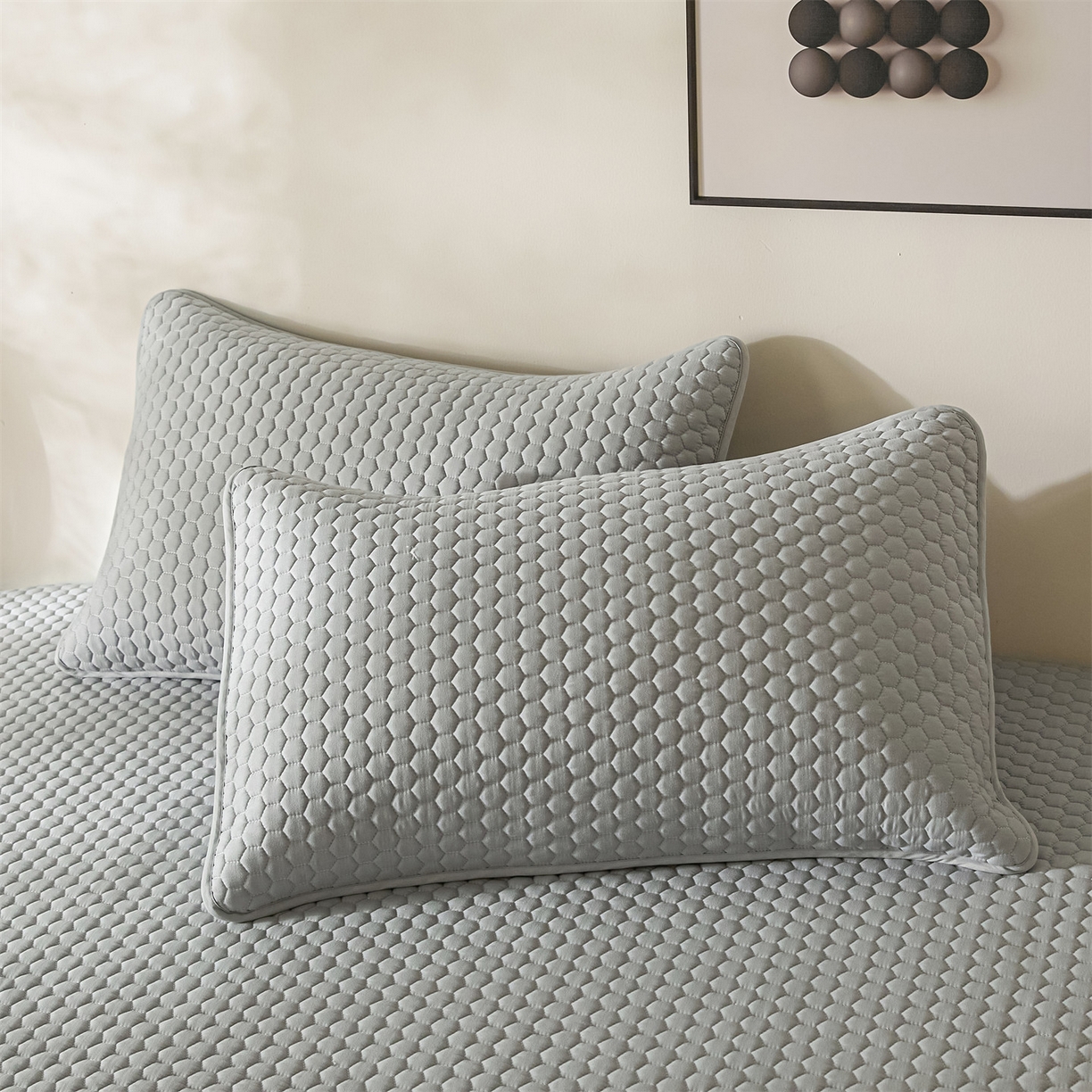 91家纺网 家纺一手货源 找家纺 居眠 2026新款好睡眠-棉花床笠 好睡眠-雾隐灰