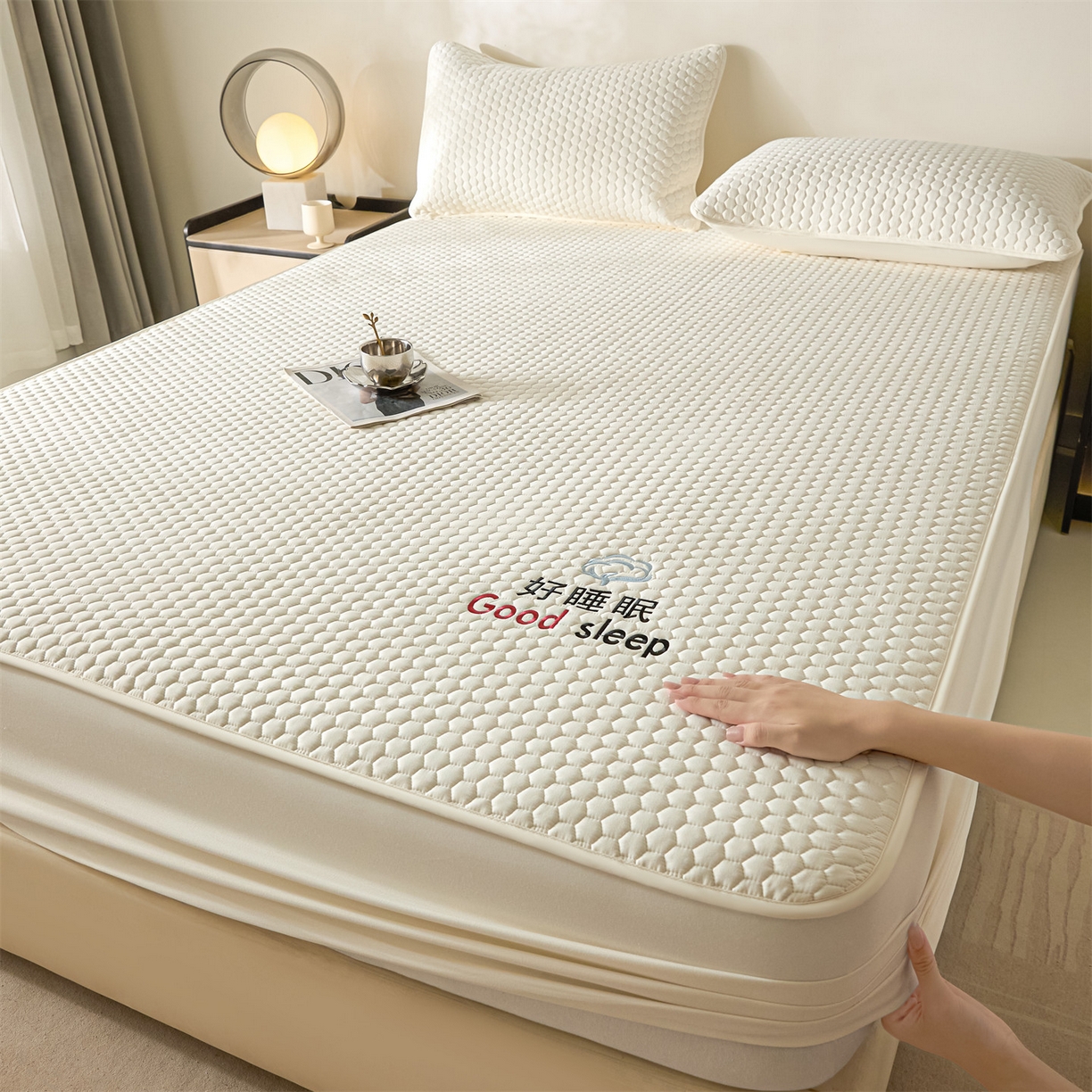 91家纺网 家纺一手货源 找家纺 居眠 2026新款好睡眠-棉花床笠 好睡眠-云舒白