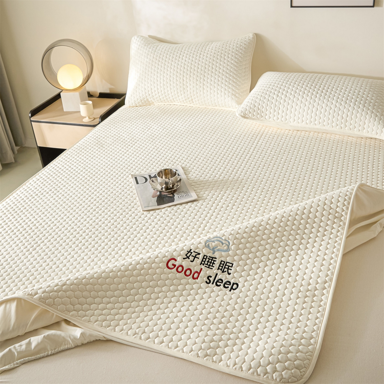 91家纺网 家纺一手货源 找家纺 居眠 2026新款好睡眠-棉花床笠 好睡眠-云舒白