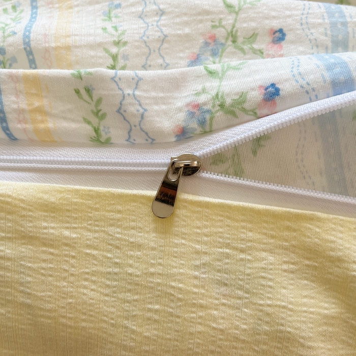 91家纺网 家纺一手货源 找家纺 玉海棠家纺 2025新款双层皱皱纱四件套 晴天