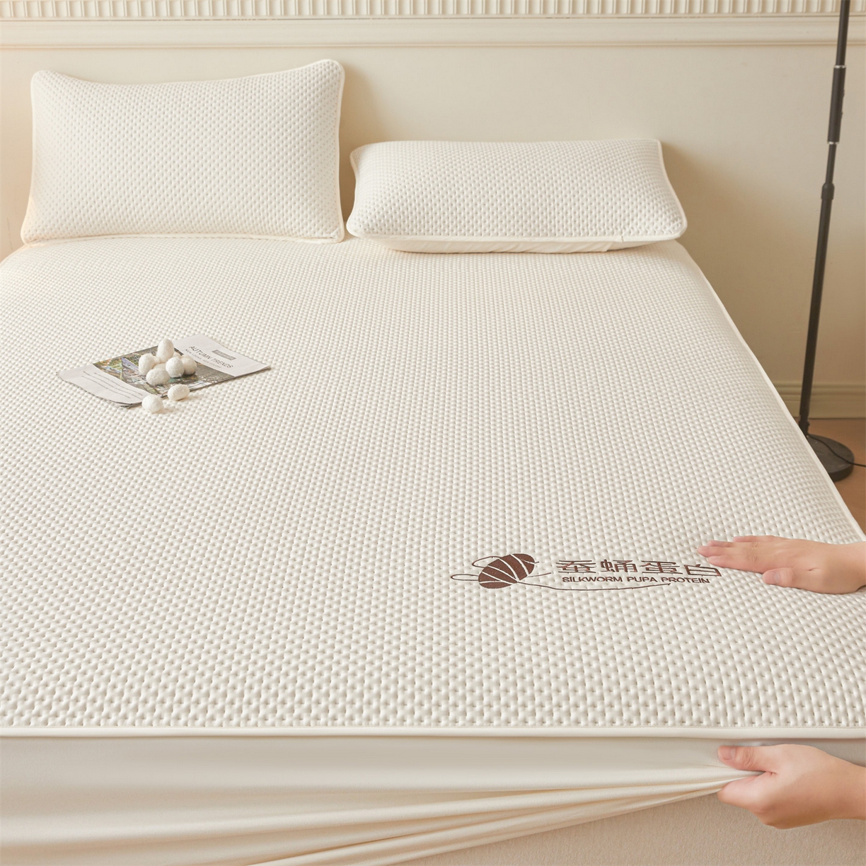 91家纺网 家纺一手货源 找家纺 （总）居眠 2026新款蚕蛹蛋白夹层床笠贝尔夹棉床笠