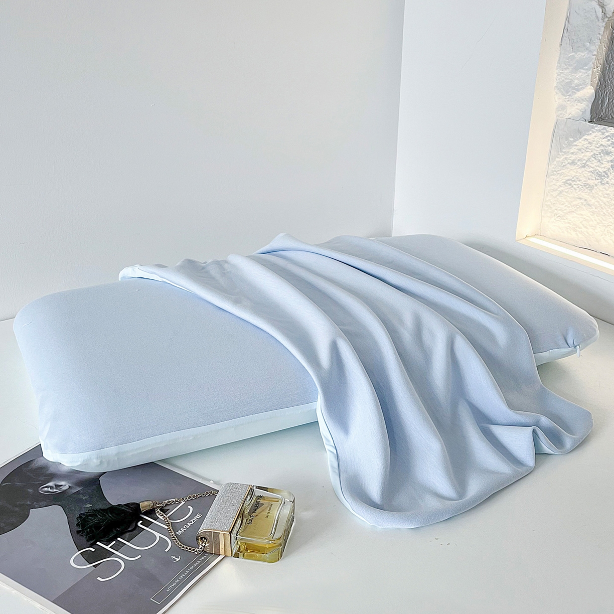 91家纺网 家纺一手货源 找家纺 （总）凯森家纺 深睡控温枕套42x70x8cm枕芯套某朵二代三代同款N2n2小蓝枕枕头套42x60cm记忆枕套一对