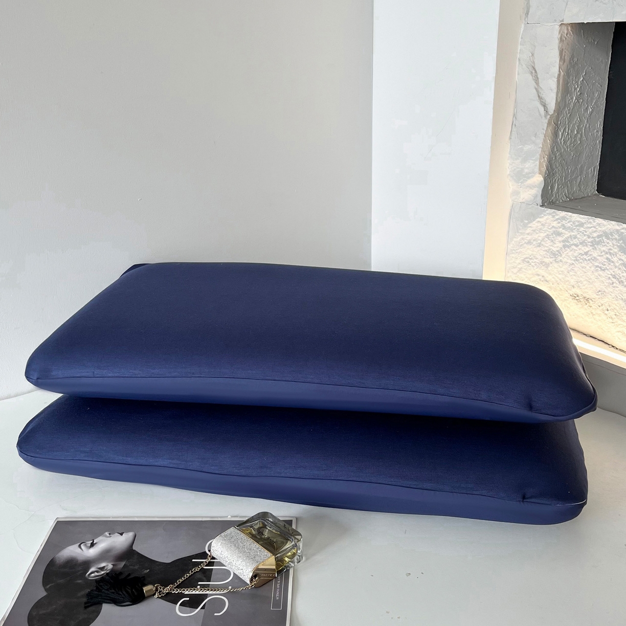 91家纺网 家纺一手货源 找家纺 凯森家纺 深睡控温枕套42x70x8cm枕芯套某朵二代三代同款N2n2小蓝枕枕头套42x60cm记忆枕套一对 款式2-控温深睡系列-岩溪蓝