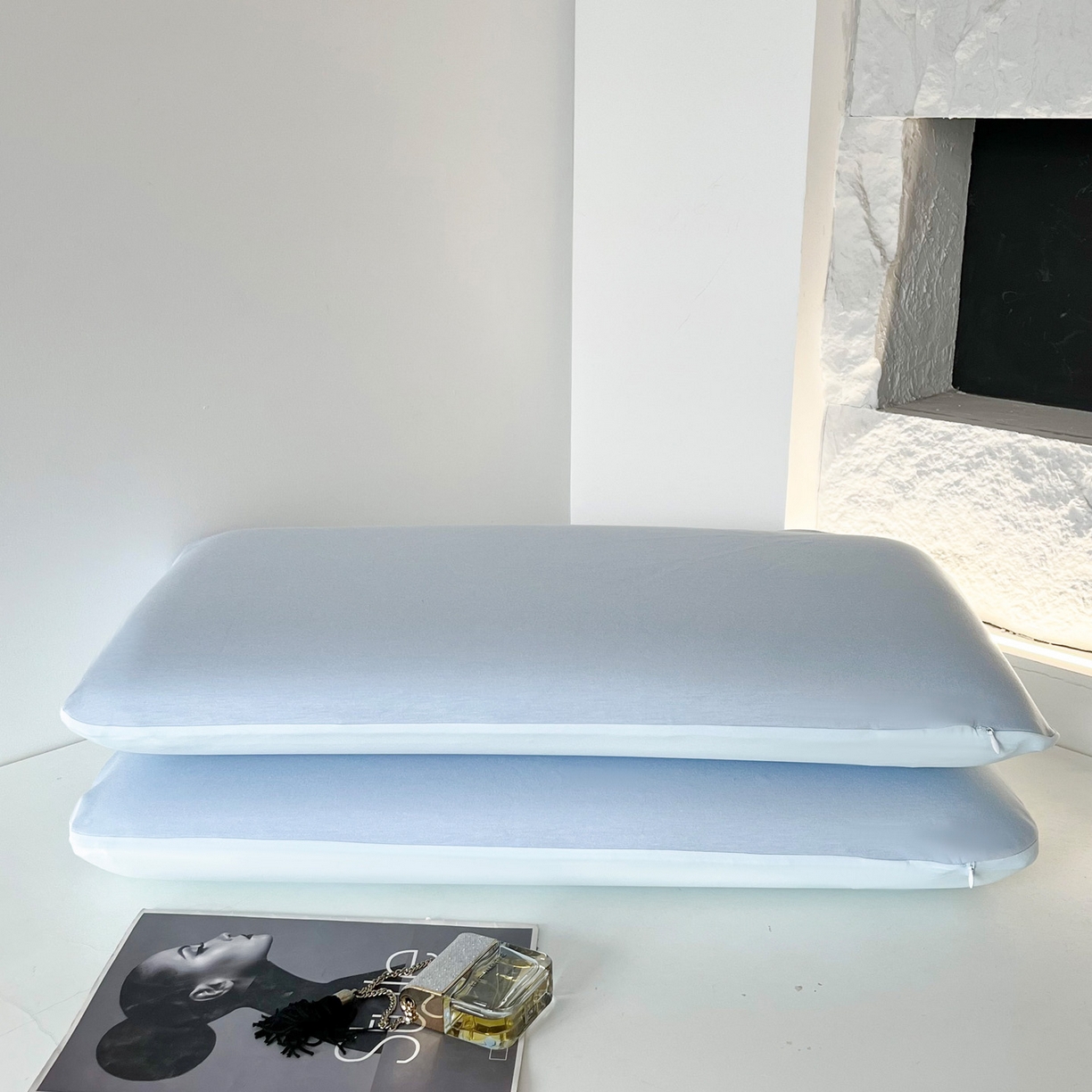 91家纺网 家纺一手货源 找家纺 凯森家纺 深睡控温枕套42x70x8cm枕芯套某朵二代三代同款N2n2小蓝枕枕头套42x60cm记忆枕套一对 款式2-控温深睡系列-琉璃蓝