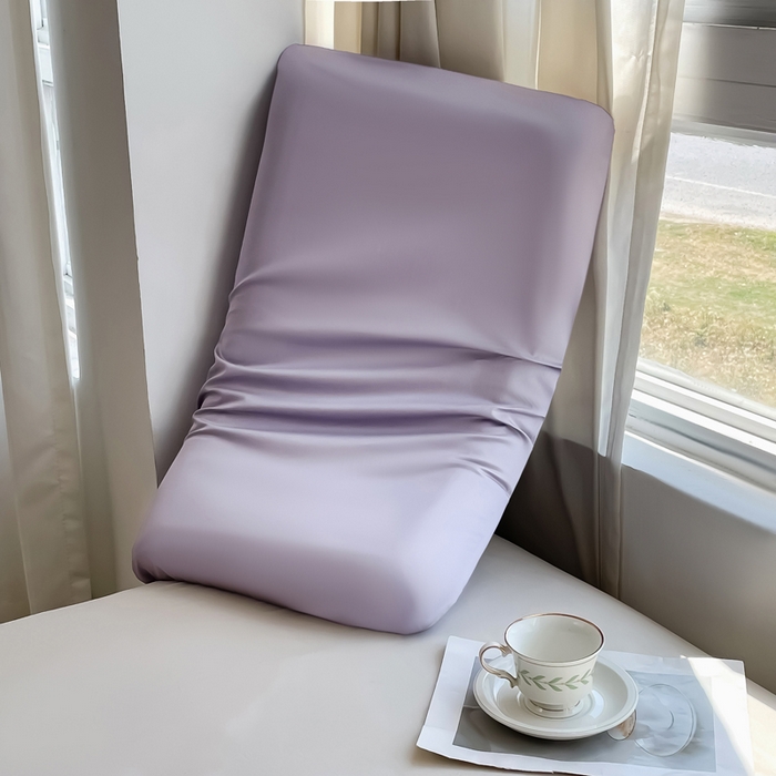 91家纺网 家纺一手货源 找家纺 凯森家纺 深睡控温枕套42x70x8cm枕芯套某朵二代三代同款N2n2小蓝枕枕头套42x60cm记忆枕套一对 款式3-100支长绒棉-烟灰紫