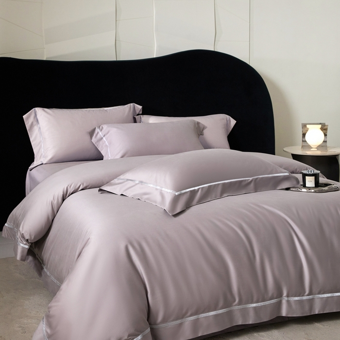 榻尚家居 2025秋冬新品100支绫罗锻超细旦天丝棉磨毛四件套 绫罗缎 灰