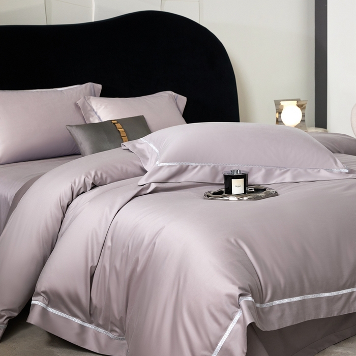 91家纺网 家纺一手货源 找家纺 榻尚家居 2025秋冬新品100支绫罗锻超细旦天丝棉磨毛四件套 绫罗缎 灰