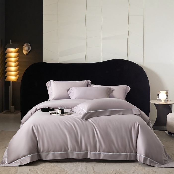 91家纺网 家纺一手货源 找家纺 榻尚家居 2025秋冬新品100支绫罗锻超细旦天丝棉磨毛四件套 绫罗缎 灰