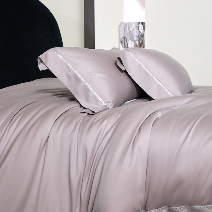 91家纺网 家纺一手货源 找家纺 榻尚家居 2025秋冬新品100支绫罗锻超细旦天丝棉磨毛四件套 绫罗缎 灰