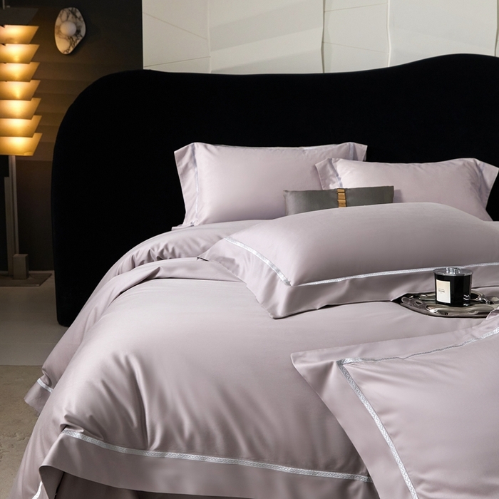 91家纺网 家纺一手货源 找家纺 榻尚家居 2025秋冬新品100支绫罗锻超细旦天丝棉磨毛四件套 绫罗缎 灰