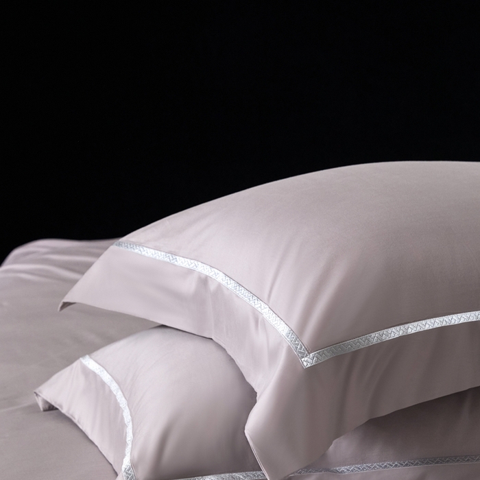 91家纺网 家纺一手货源 找家纺 榻尚家居 2025秋冬新品100支绫罗锻超细旦天丝棉磨毛四件套 绫罗缎 灰