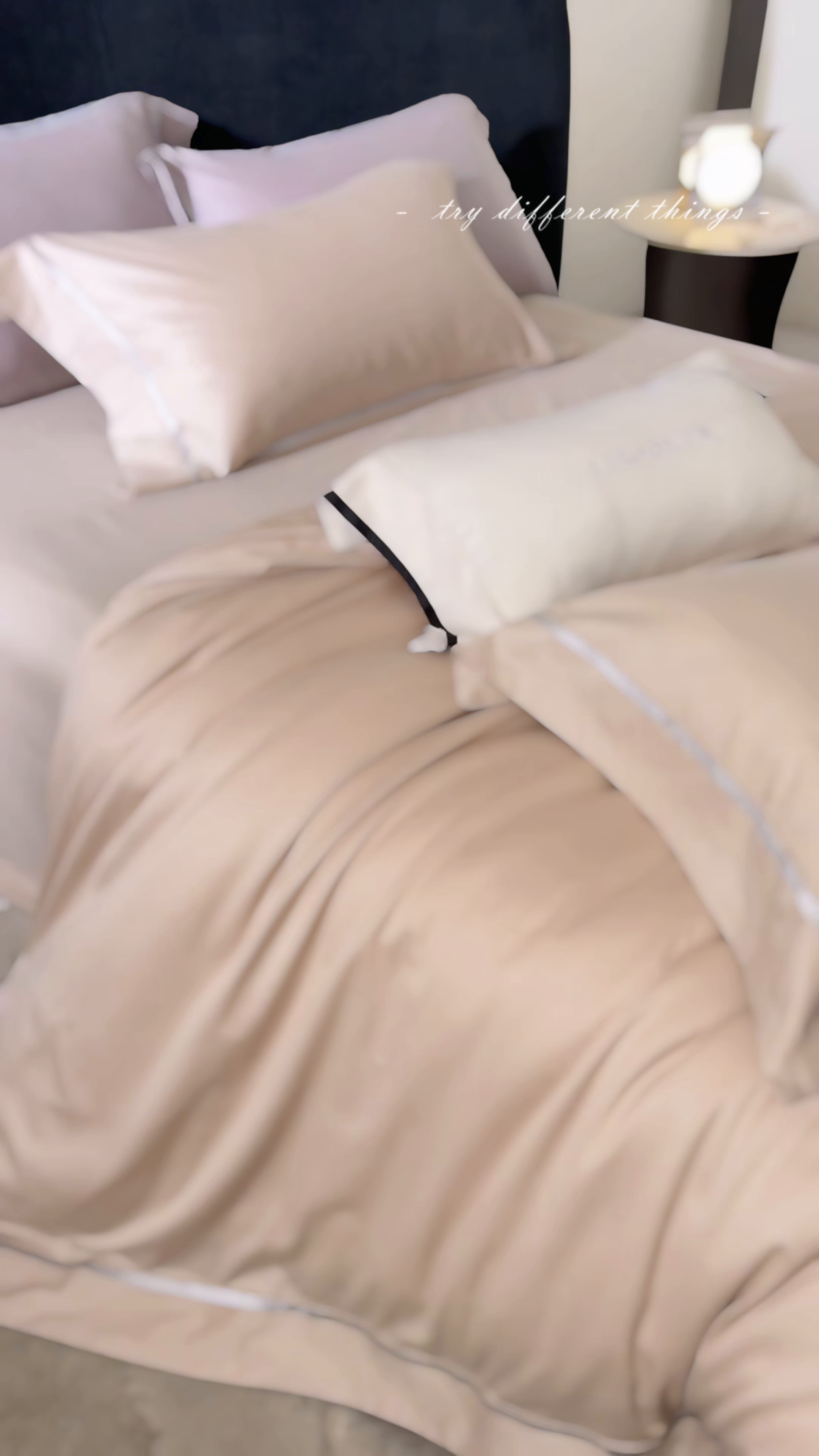 91家纺网 家纺一手货源 找家纺 榻尚家居 2025秋冬新品100支绫罗锻超细旦天丝棉磨毛四件套 绫罗缎 香槟