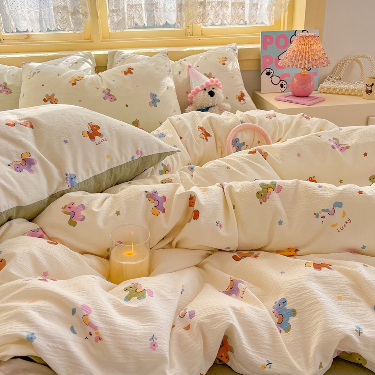 91家纺网 家纺一手货源 找家纺 （总）玉海棠家纺 2025新款双层皱皱纱四件套