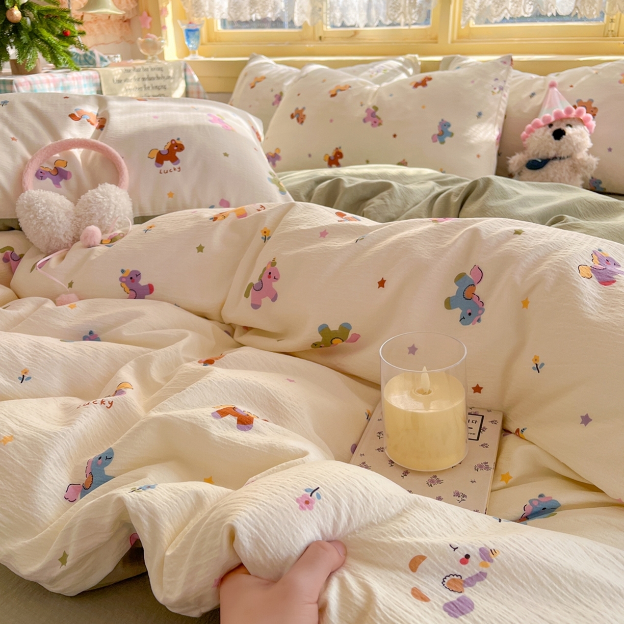 91家纺网 家纺一手货源 找家纺 （总）玉海棠家纺 2025新款双层皱皱纱四件套