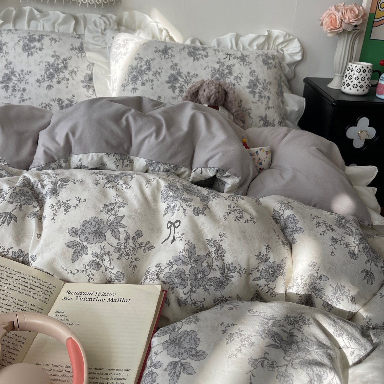 91家纺网 家纺一手货源 找家纺 耀悦家纺 2026新款古法仿棉四件套水洗棉法式工艺花边套件被套床单吊边圆角荷叶边床单 无关风月