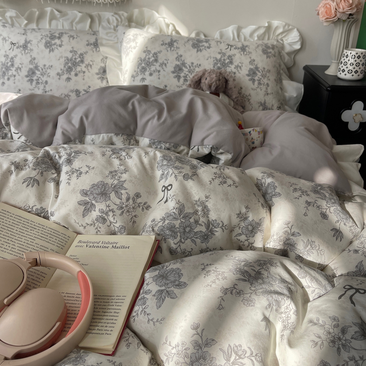 91家纺网 家纺一手货源 找家纺 耀悦家纺 2026新款古法仿棉四件套水洗棉法式工艺花边套件被套床单吊边圆角荷叶边床单 无关风月