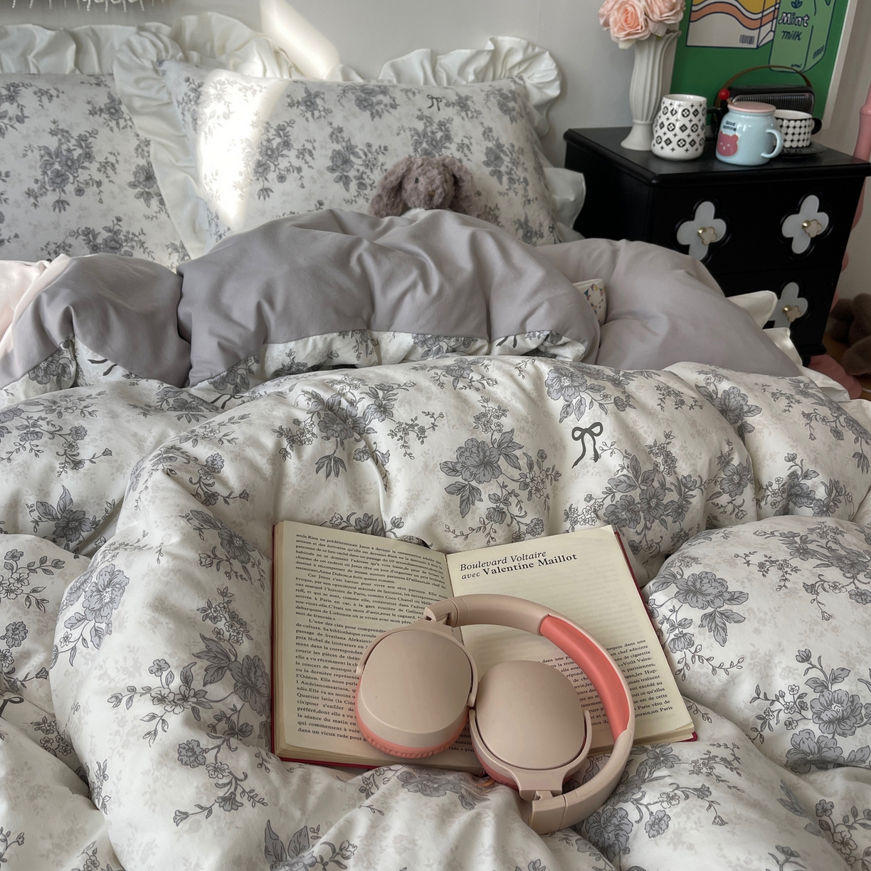 91家纺网 家纺一手货源 找家纺 耀悦家纺 2026新款古法仿棉四件套水洗棉法式工艺花边套件被套床单吊边圆角荷叶边床单 无关风月