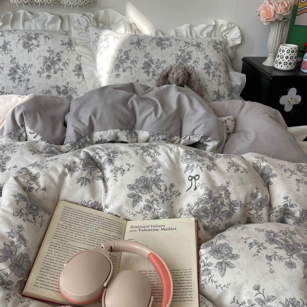 91家纺网 家纺一手货源 找家纺 耀悦家纺 2026新款古法仿棉四件套水洗棉法式工艺花边套件被套床单吊边圆角荷叶边床单 无关风月