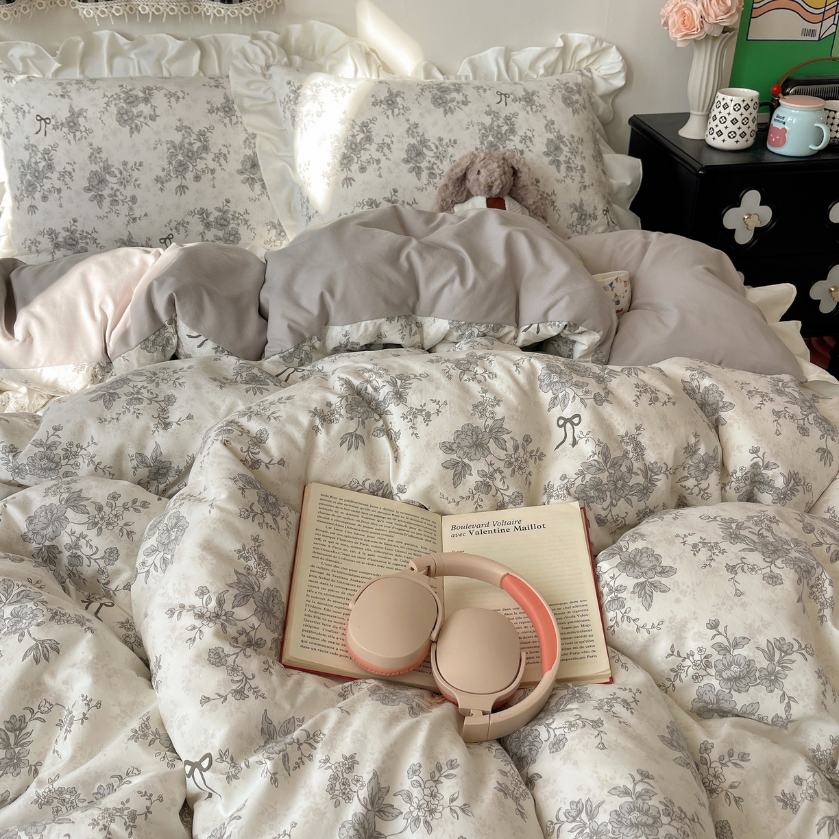 91家纺网 家纺一手货源 找家纺 耀悦家纺 2026新款古法仿棉四件套水洗棉法式工艺花边套件被套床单吊边圆角荷叶边床单 无关风月