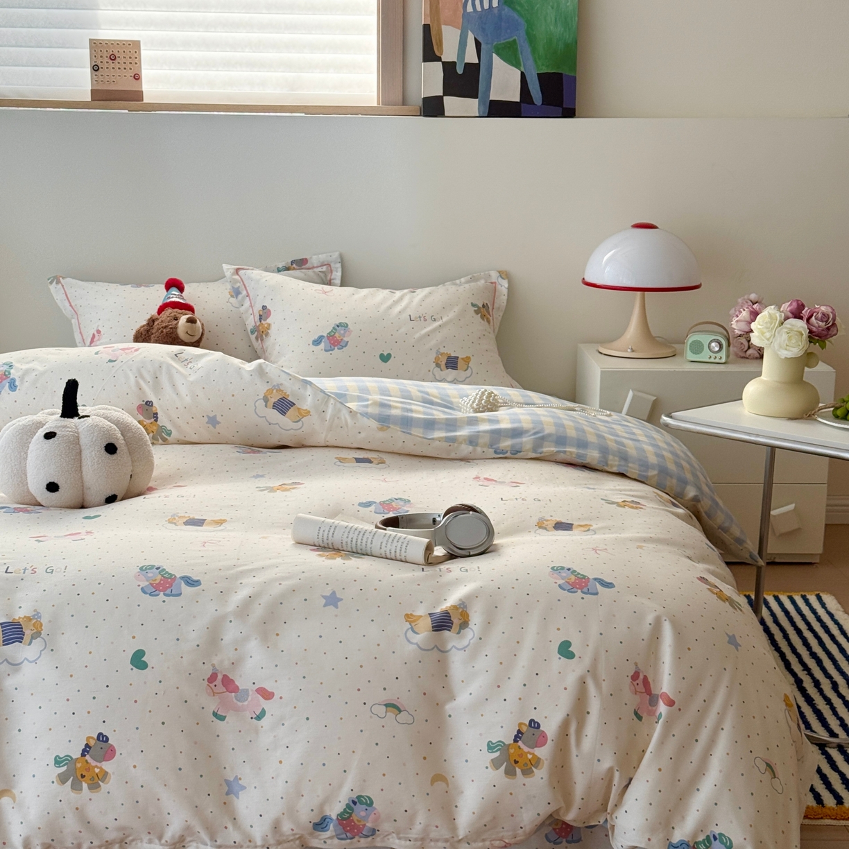 91家纺网 家纺一手货源 找家纺 于果 2026款全棉纯棉13370四件套-第一批 彩虹木马