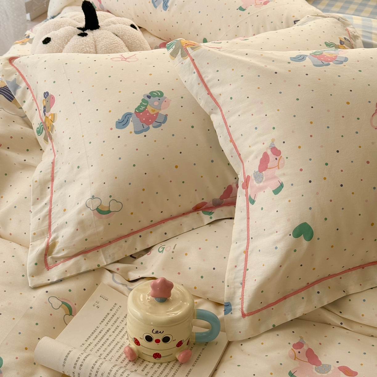 91家纺网 家纺一手货源 找家纺 于果 2026款全棉纯棉13370四件套-第一批 彩虹木马