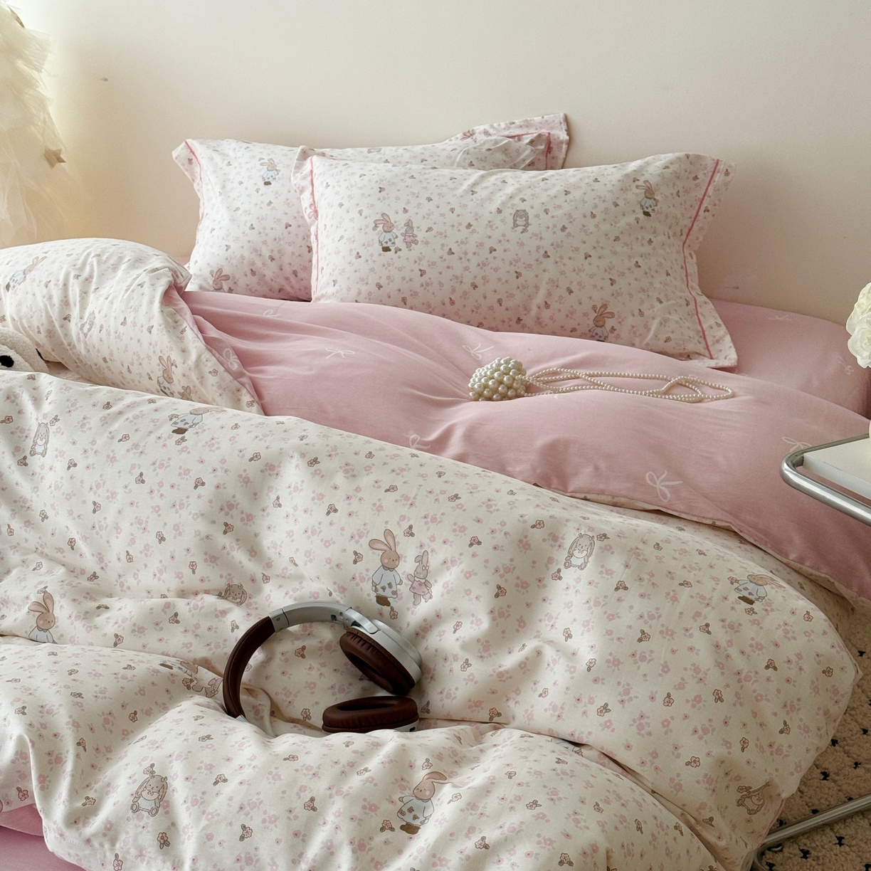 91家纺网 家纺一手货源 找家纺 于果 2026款全棉纯棉13370四件套-第一批 春日兔影