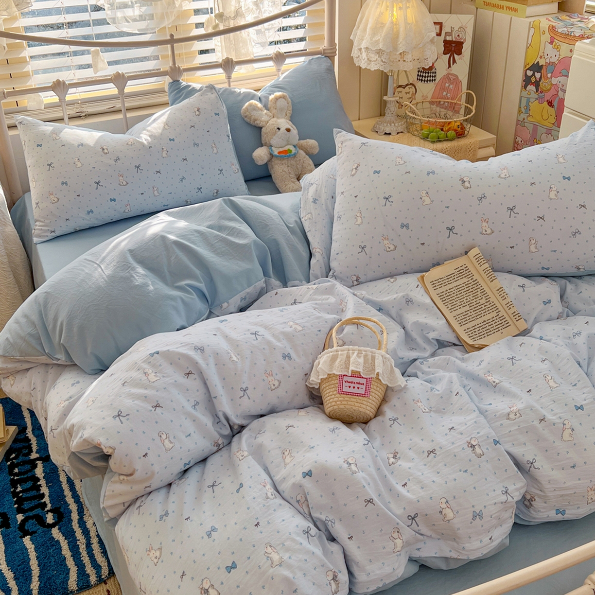 91家纺网 家纺一手货源 找家纺 （总）瑞钰 2026新款A类古法水洗仿棉云感纱四件套