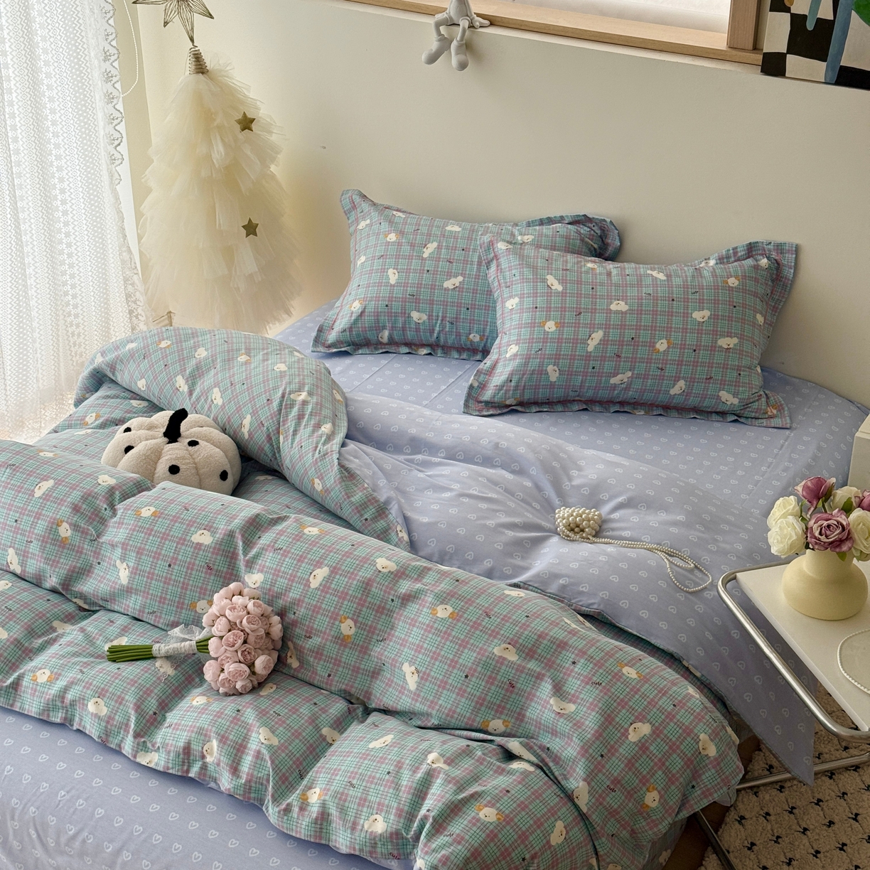 91家纺网 家纺一手货源 找家纺 于果 2026款全棉纯棉13370四件套-第一批 聪明小狗