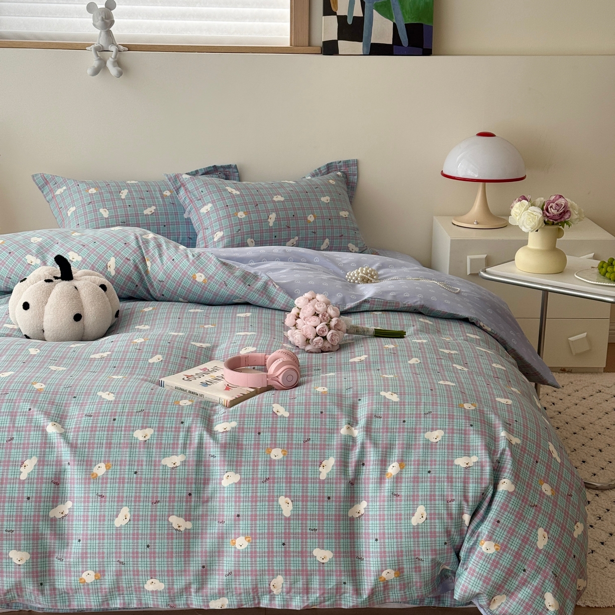 91家纺网 家纺一手货源 找家纺 于果 2026款全棉纯棉13370四件套-第一批 聪明小狗