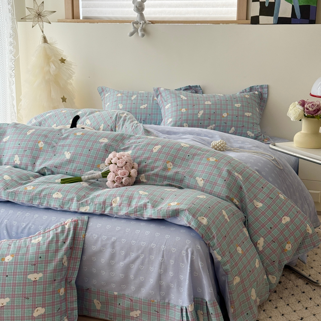 91家纺网 家纺一手货源 找家纺 于果 2026款全棉纯棉13370四件套-第一批 聪明小狗