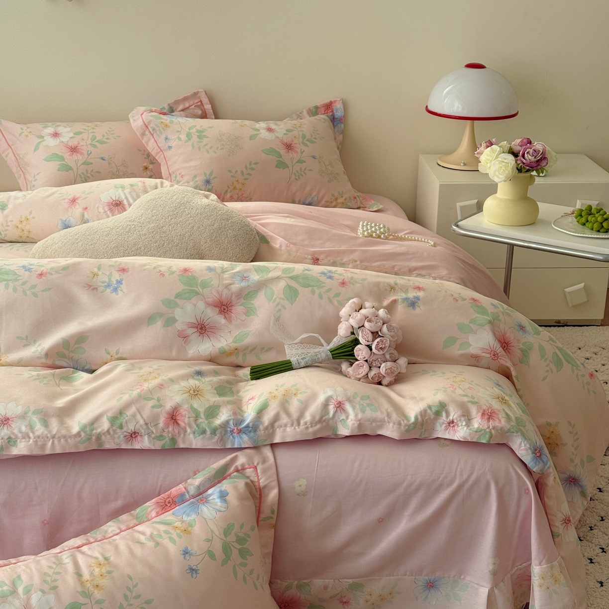 91家纺网 家纺一手货源 找家纺 于果 2026款全棉纯棉13370四件套-第一批 国色嫣然