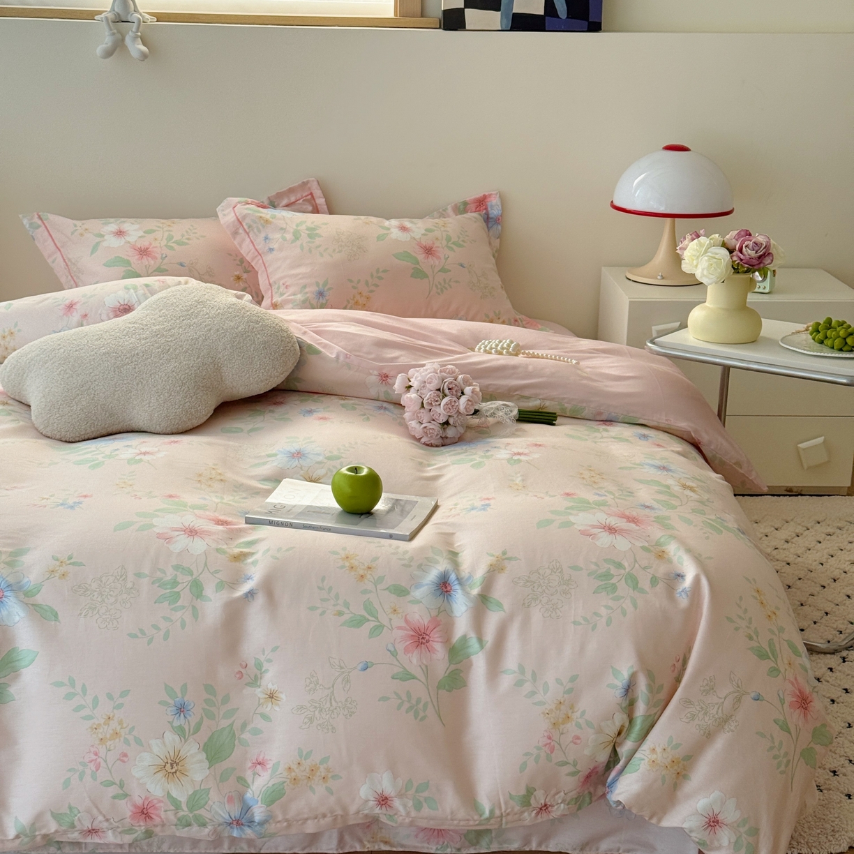 91家纺网 家纺一手货源 找家纺 于果 2026款全棉纯棉13370四件套-第一批 国色嫣然