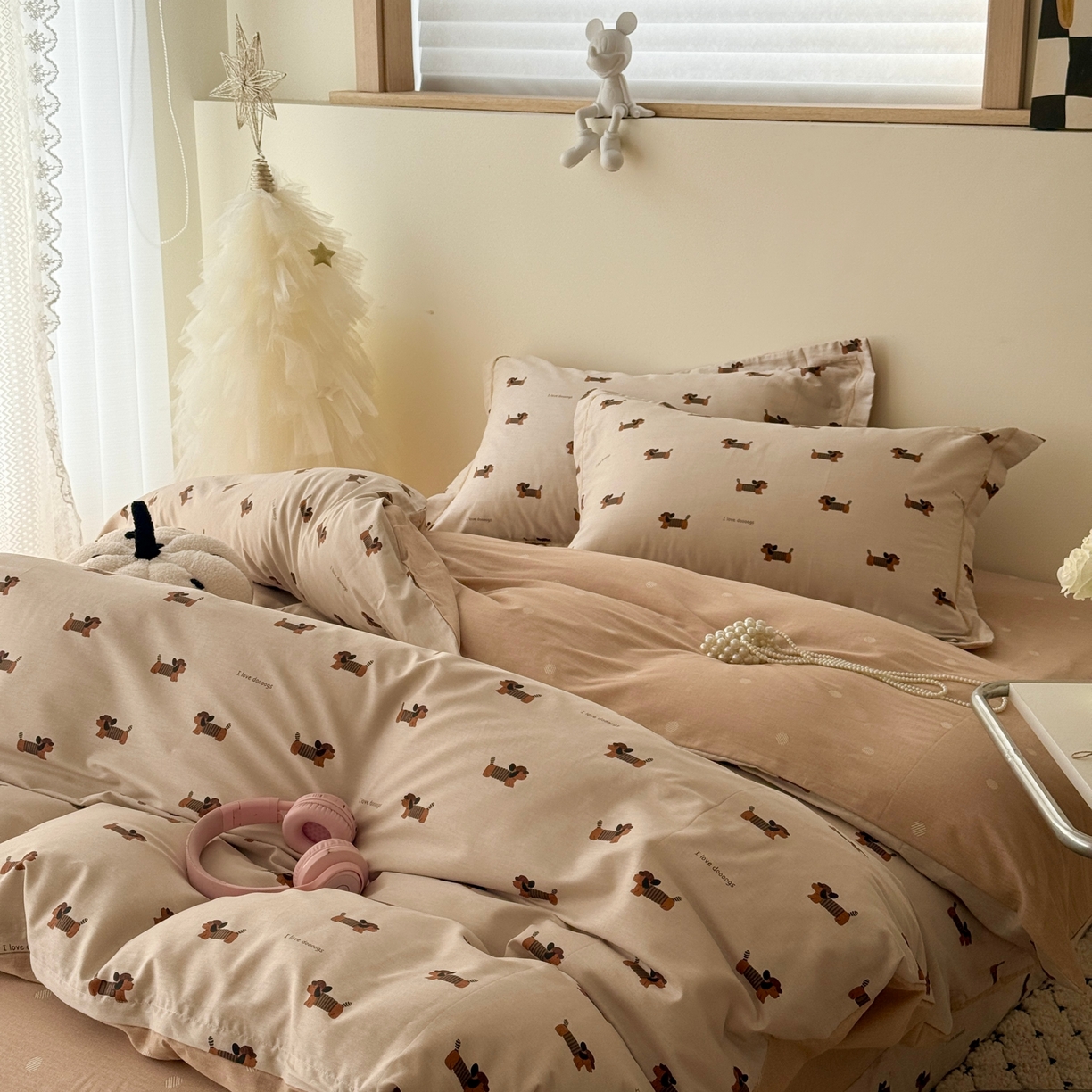 91家纺网 家纺一手货源 找家纺 于果 2026款全棉纯棉13370四件套-第一批 柯基漫游记