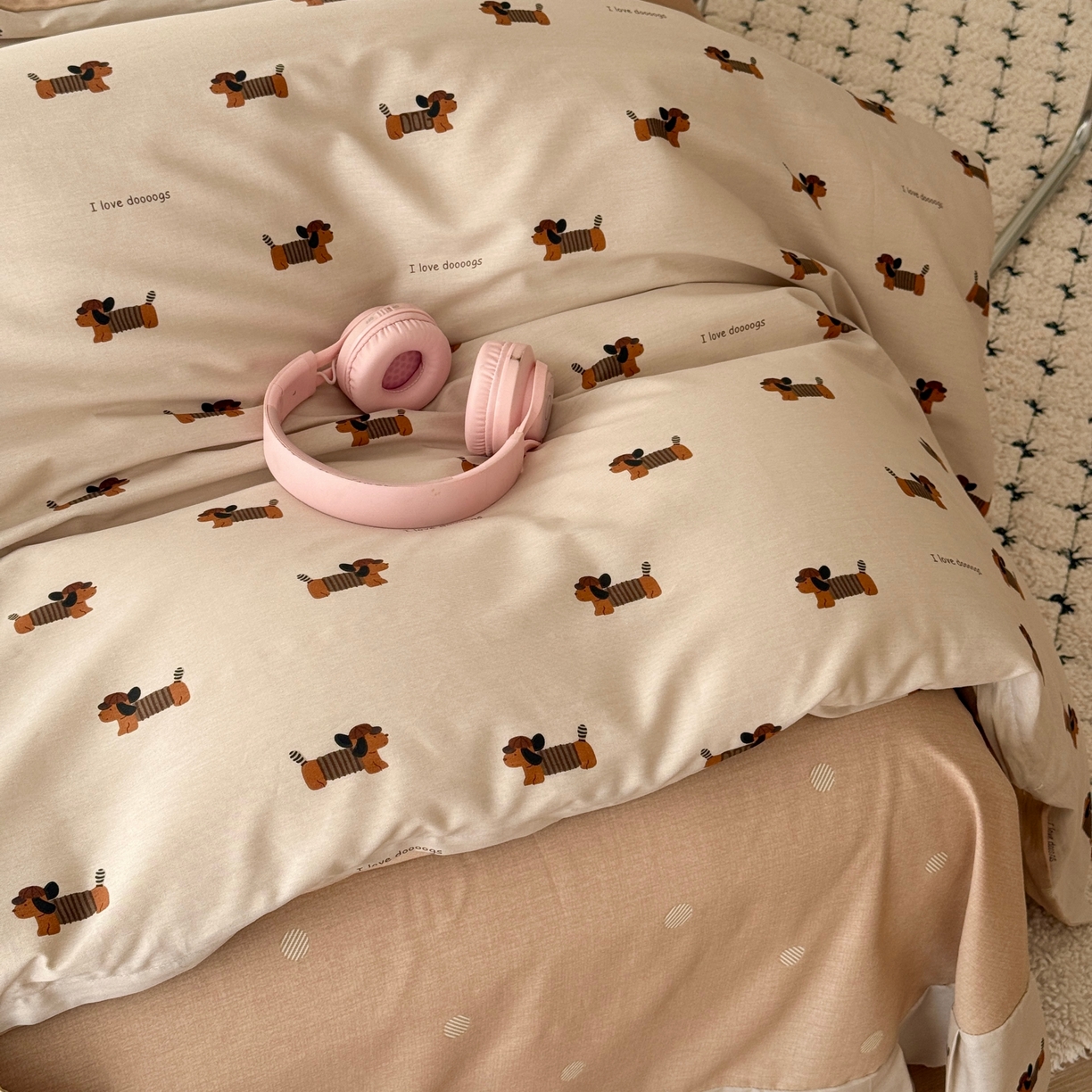 91家纺网 家纺一手货源 找家纺 于果 2026款全棉纯棉13370四件套-第一批 柯基漫游记