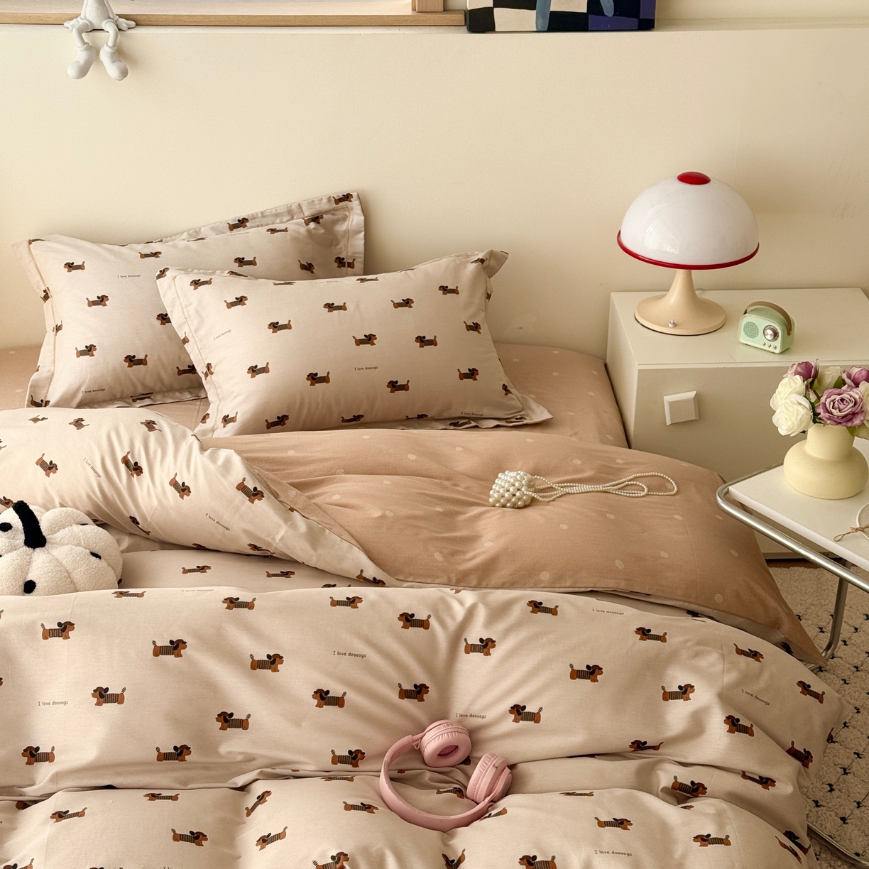 91家纺网 家纺一手货源 找家纺 于果 2026款全棉纯棉13370四件套-第一批 柯基漫游记