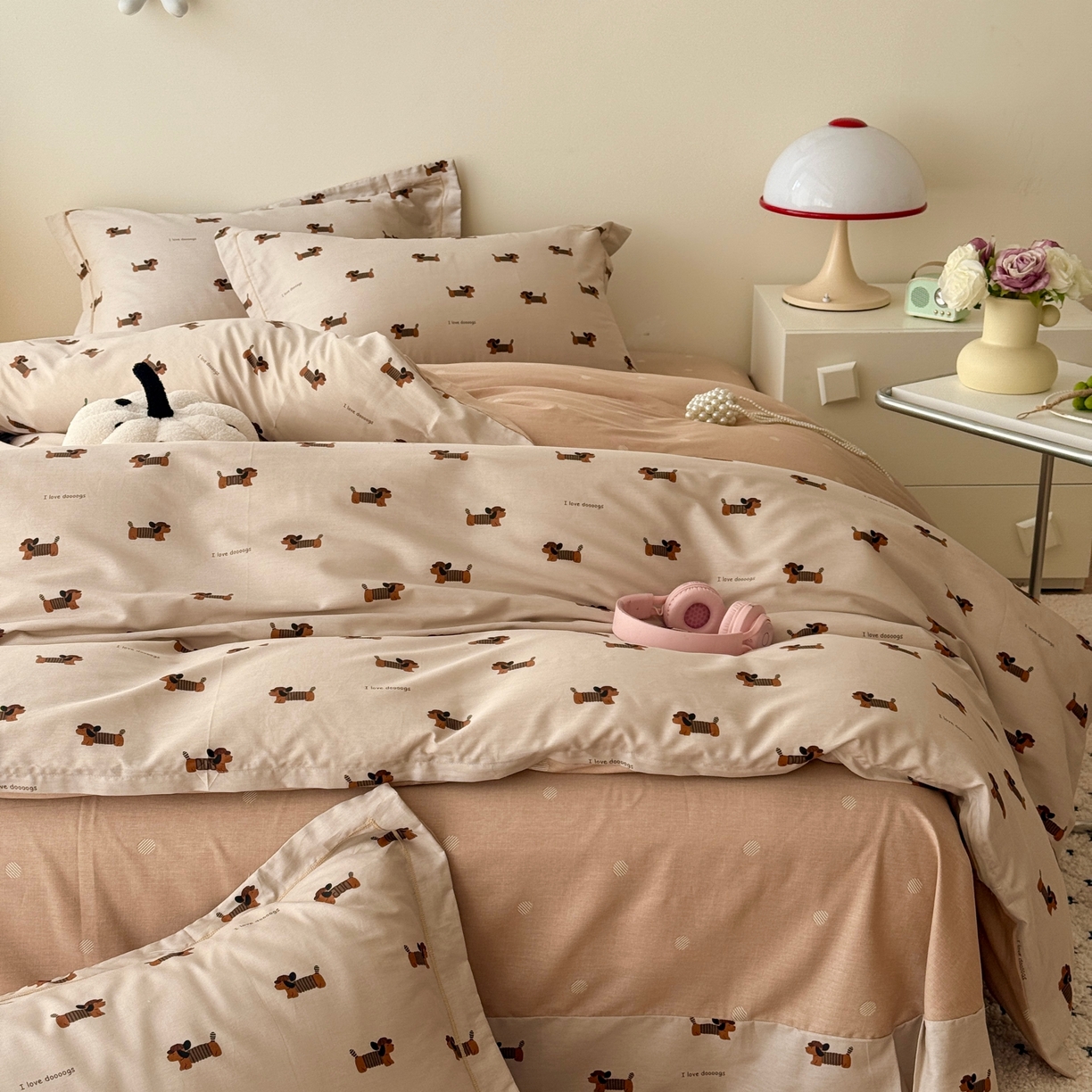 91家纺网 家纺一手货源 找家纺 于果 2026款全棉纯棉13370四件套-第一批 柯基漫游记