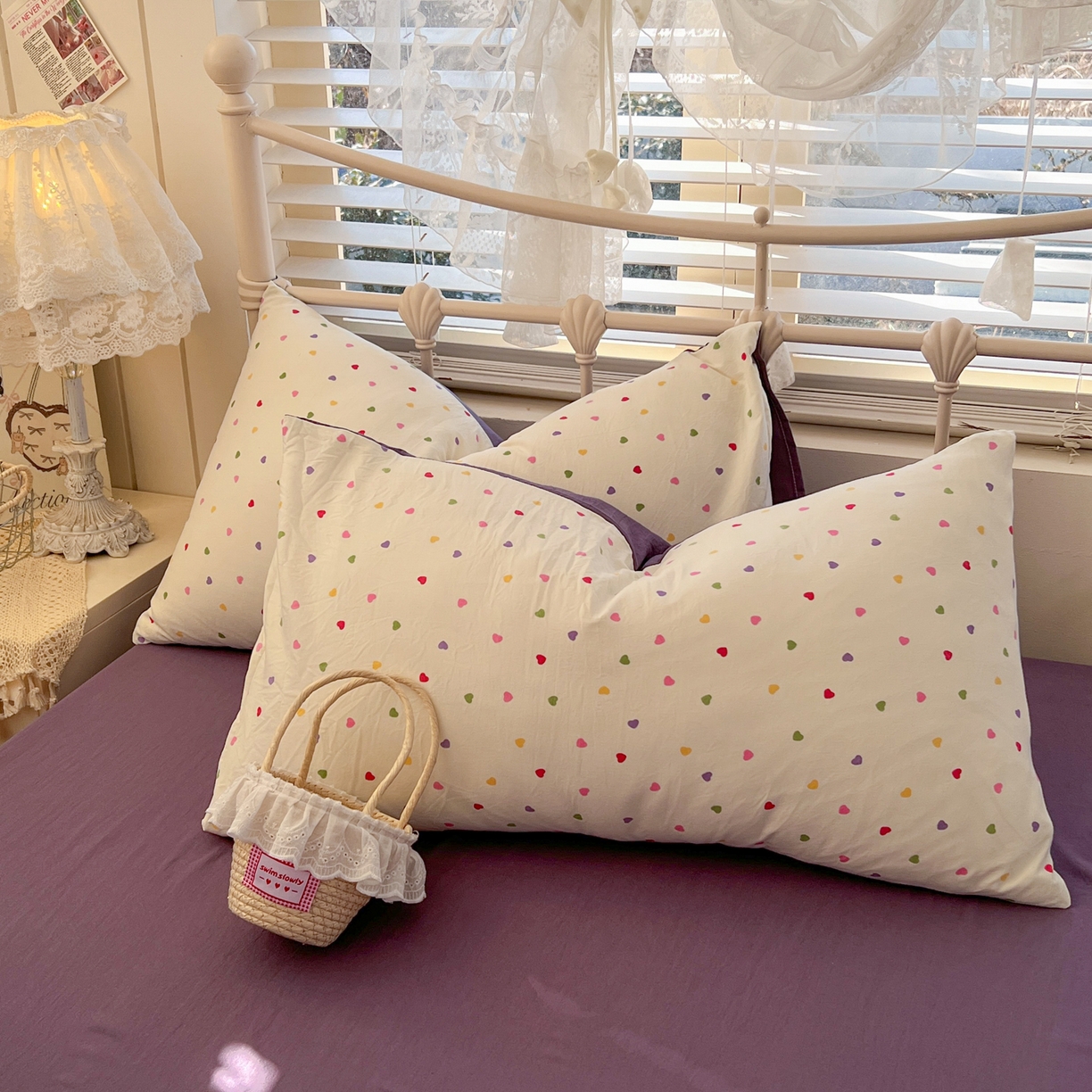 91家纺网 家纺一手货源 找家纺 瑞钰 2026新款A类古法水洗仿棉云感纱四件套 彩色心动