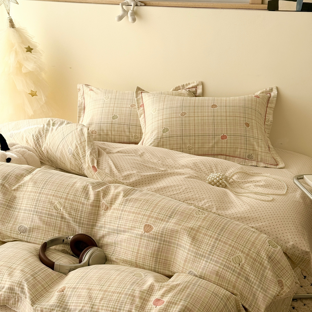 91家纺网 家纺一手货源 找家纺 于果 2026款全棉纯棉13370四件套-第一批 南瓜派